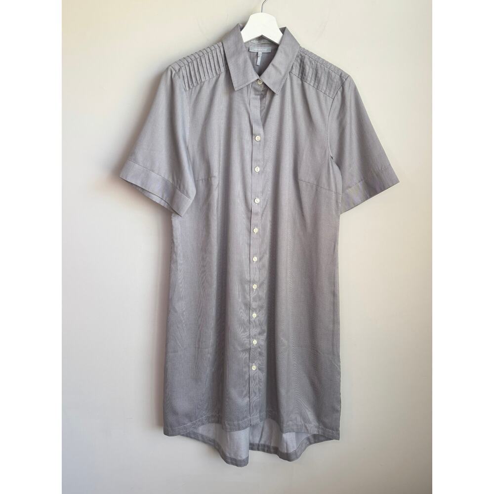 Hinson Wu Lori Striped Mini Shirt Dress Tahitian Pearl/White Women's Size 6 NWT - Picture 2 of 13